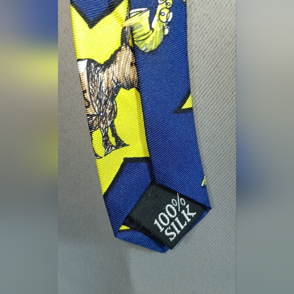 Mens Neck tie Silk democrat bill clinton Novelty Whimsical Mike Luckovich 90s - Picture 3 of 4